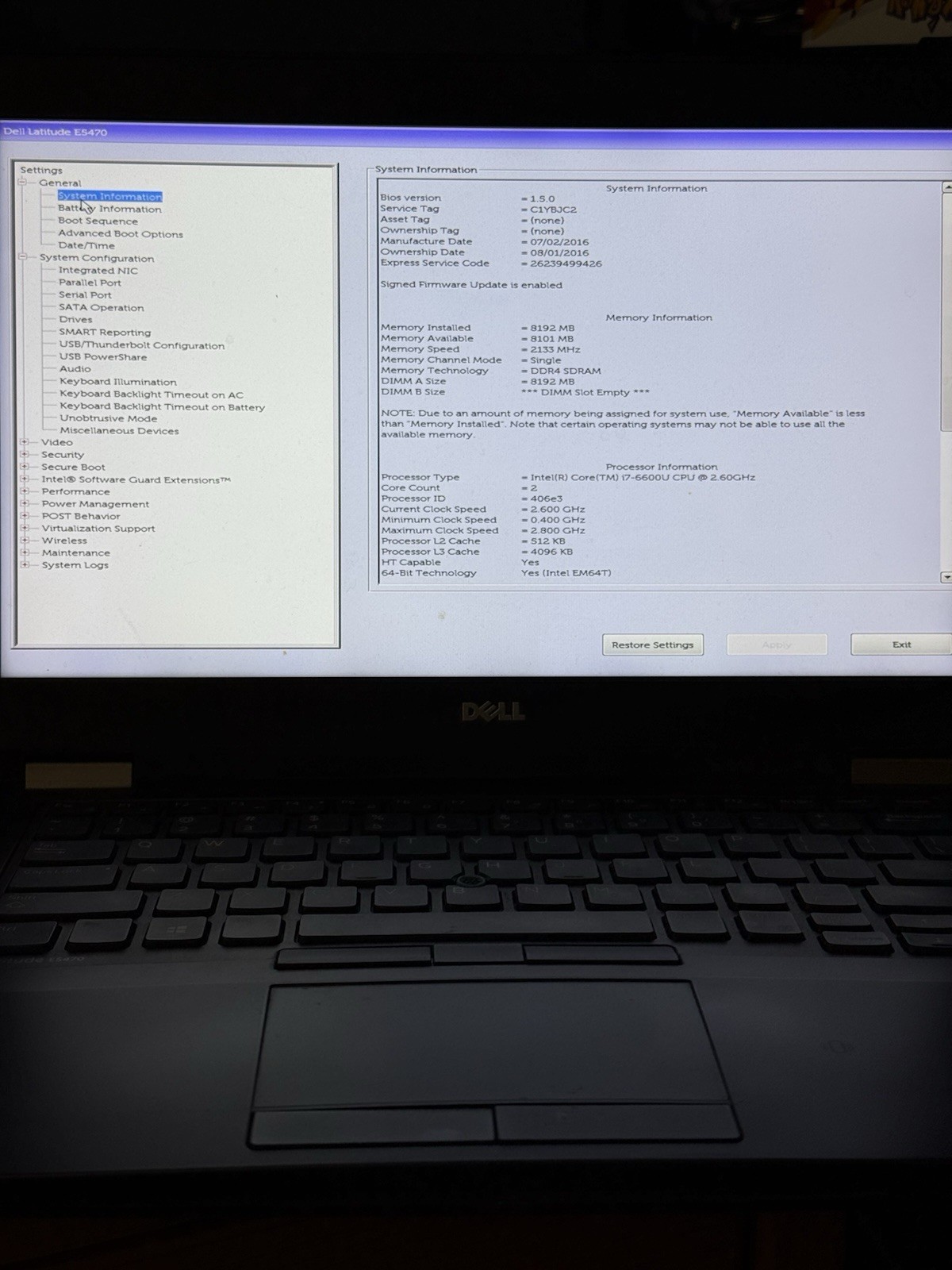 Dell Latitude E5470 14″ Laptop Intel Core I7 PARTS ONLY