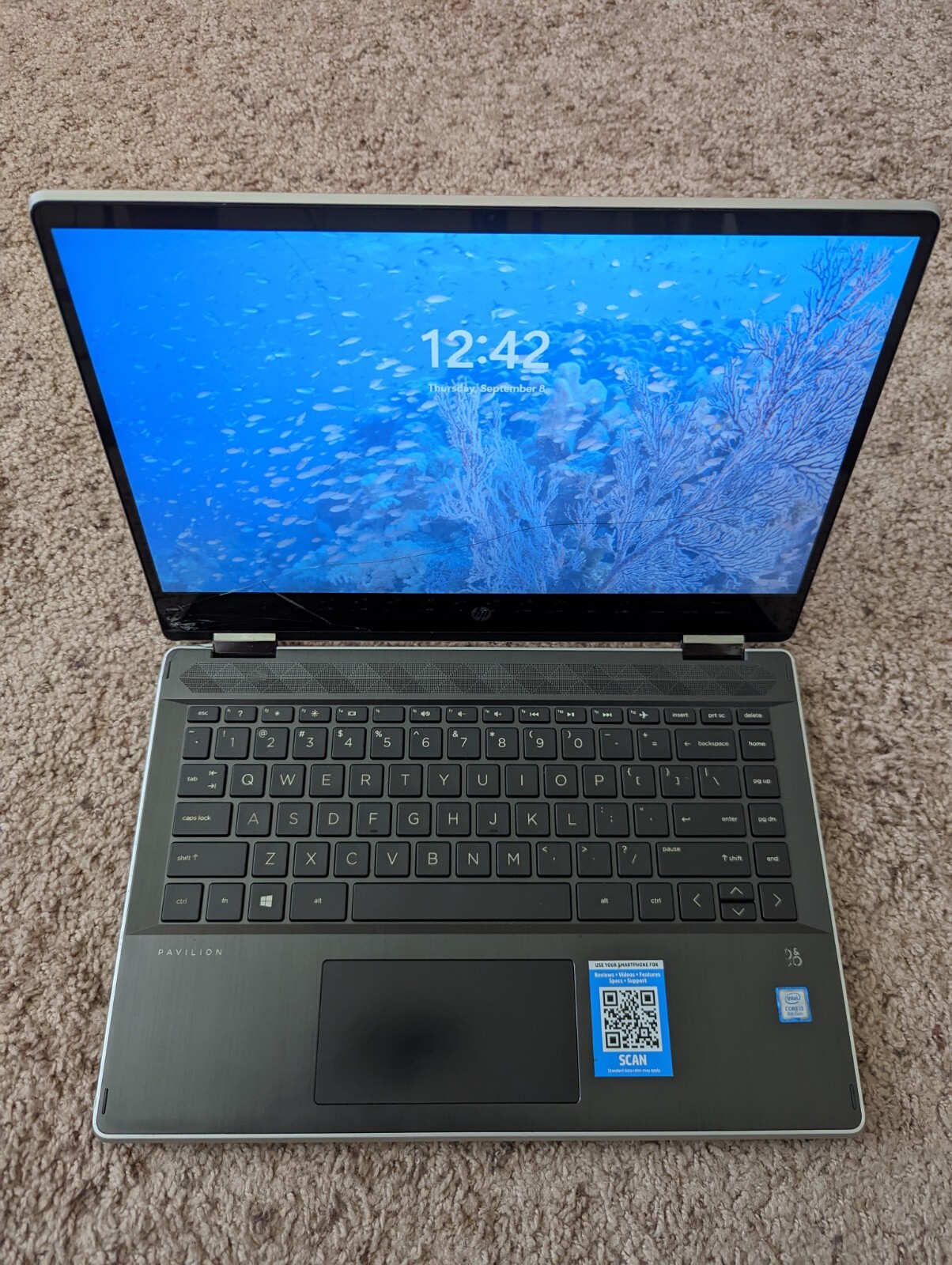 HP Pavilion X360 14″ SSD Notebook Intel Core i3 8th Gen, 2.20Ghz, 8GB RAM Laptop