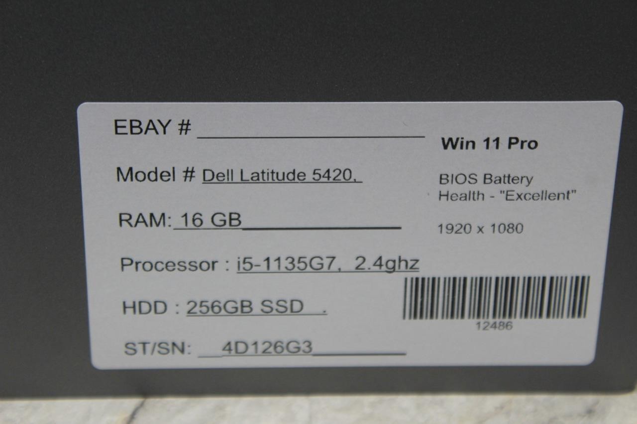 Lot of 3~ Dell Latitude 5420 14″ Laptop i5-1135G7 2.4GHz 16GB RAM 256GB SSD W11P