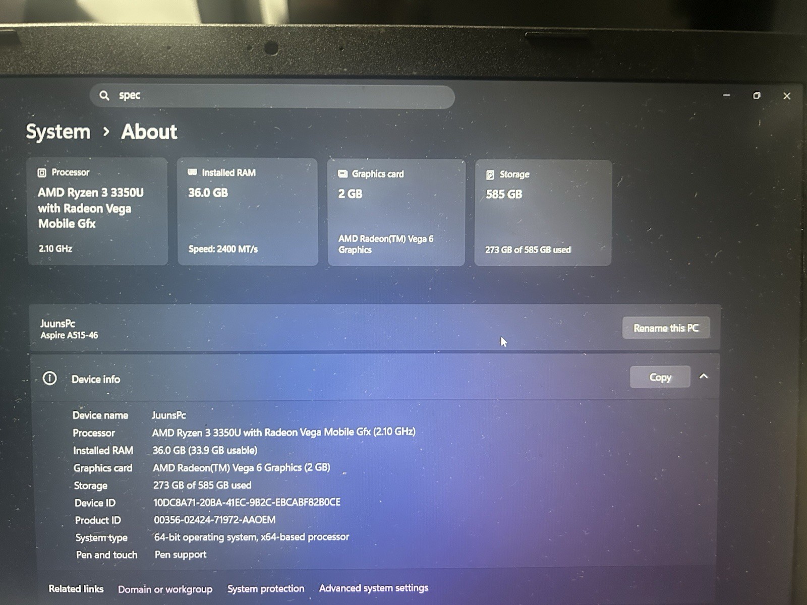 Old Acer Aspire 5 Laptop 32gb Of Added Ram 500gb Of Added Storage