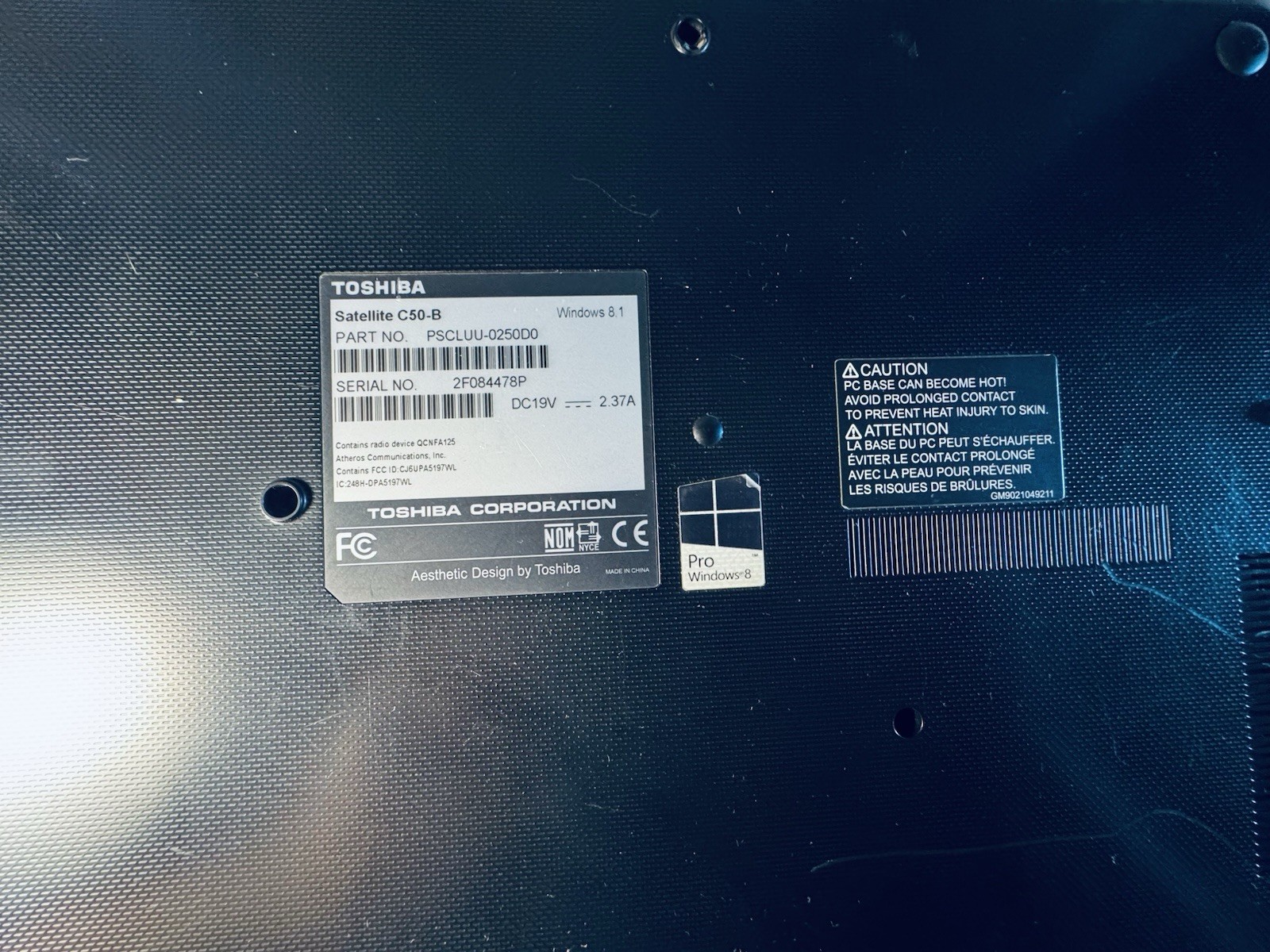 Toshiba Satellite C50-B 15.6″ Core i5 8GB RAM 1TB HDD Windows 8.1 Black