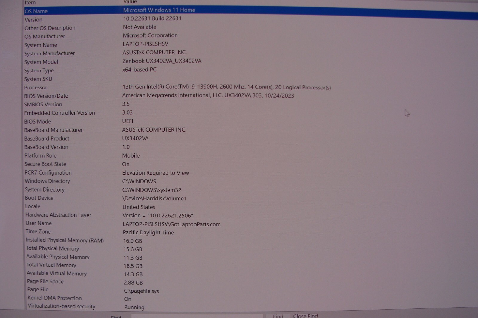 ASUS Zenbook UX3402VA 14″ 2.8K OLED 90hz i9-13900H 16GB 1TB SSD Warranty 07/2025