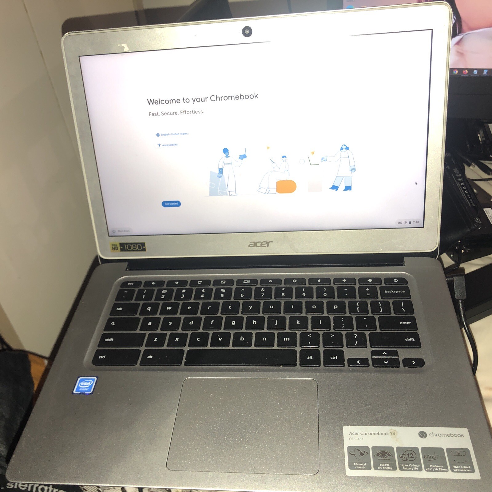 Acer Chromebook Laptop 14″ Intel N3160 1.6GHz 4GB RAM 32GB eMMC CB3-431-C5FM
