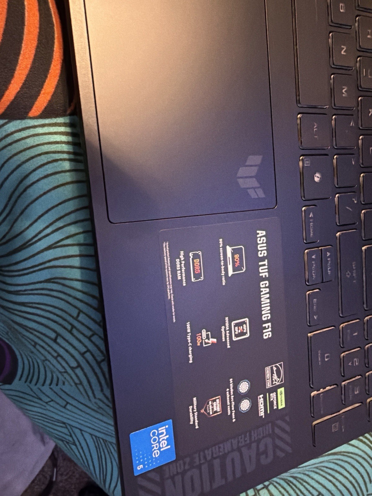 ASUS TUF F16 Gaming Laptop RTX 4050 16GB RAM 512GB SSD Intel i5 15.6