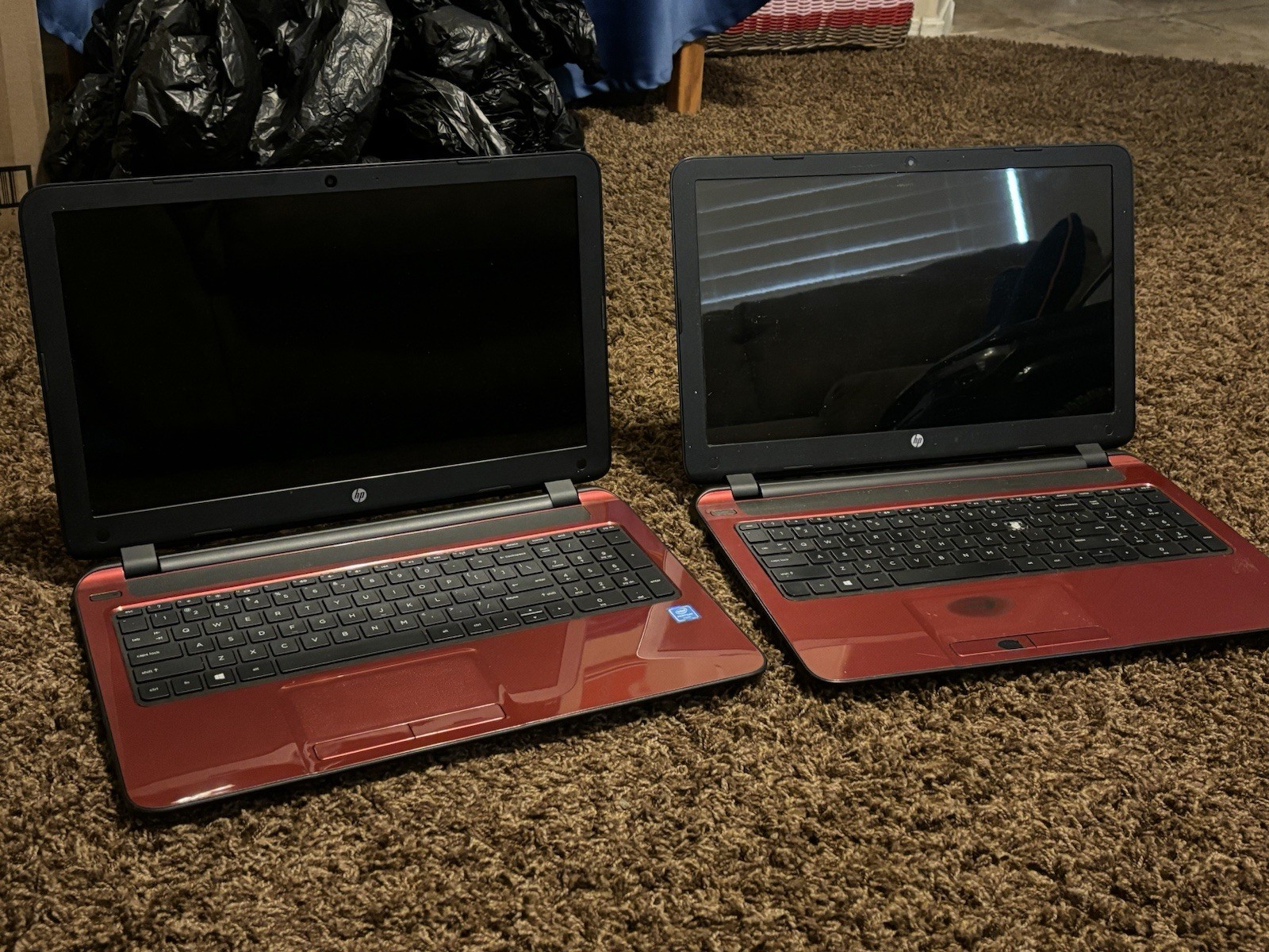 HP Red Notebook/Laptop Computers Lot of 2 (Parts Only)