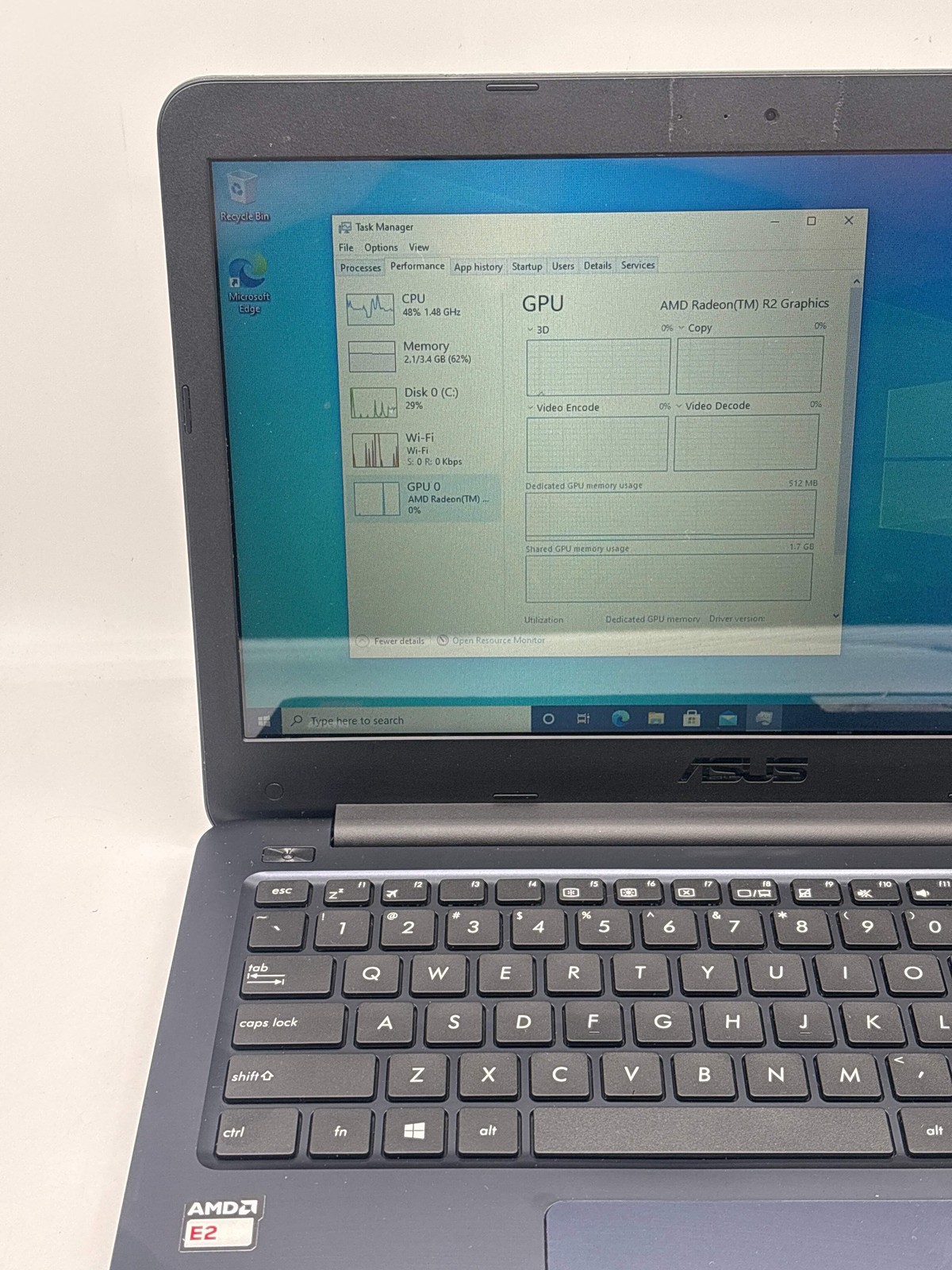 Asus E402W 14″ AMD E2-6110 4GB RAM 64GB eMMC – For Parts