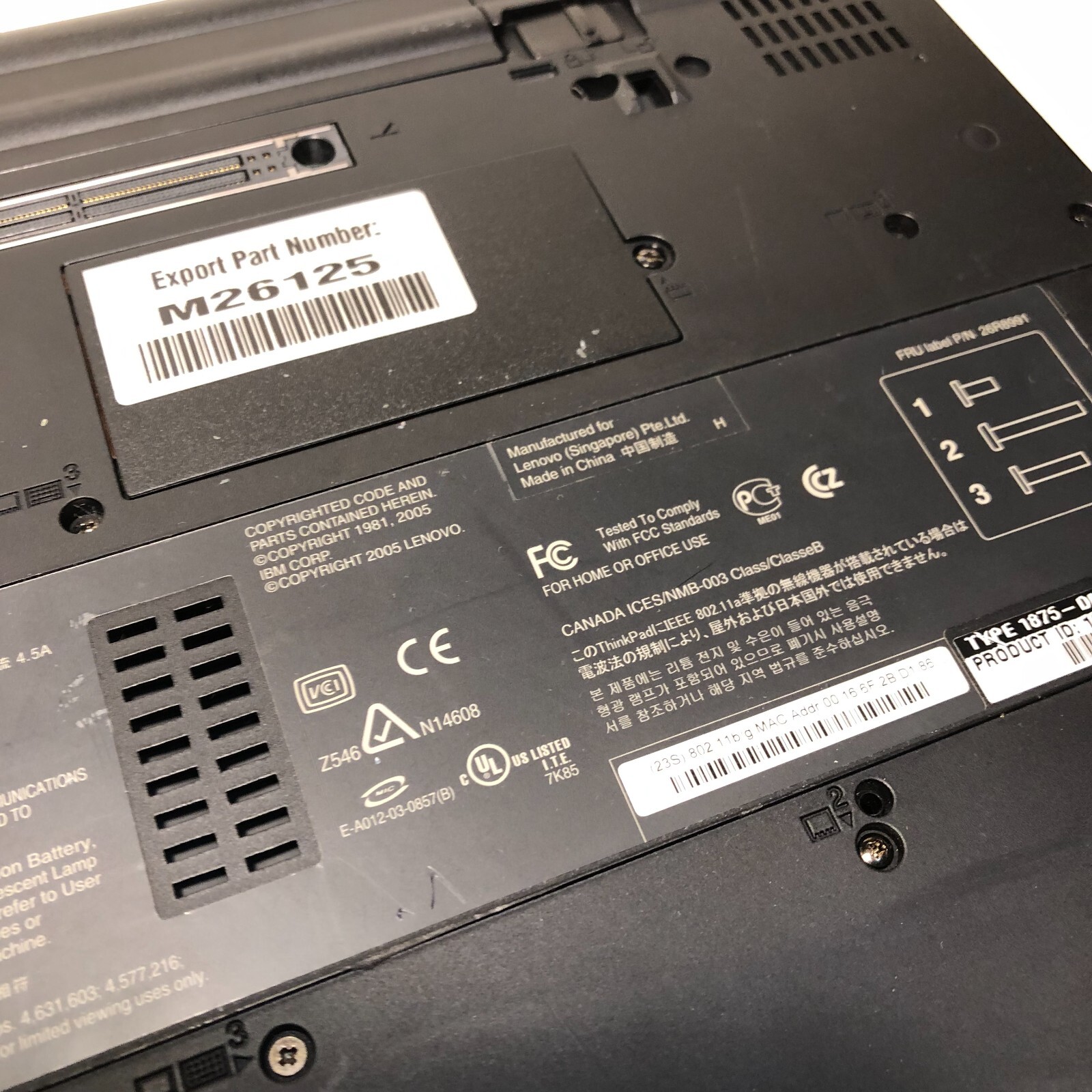 IBM Thinkpad Type 1875 Laptop Boots Up Password Locked AS IS