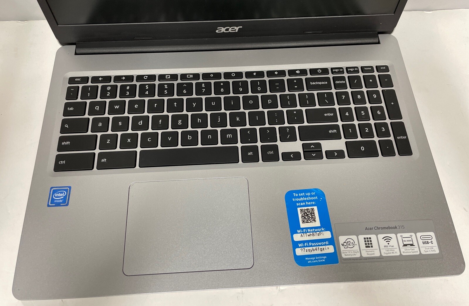 Acer Chromebook 315 CB315-3H-C2C3 15.6 inch 32GB, Intel Celeron N, 1.60GHz