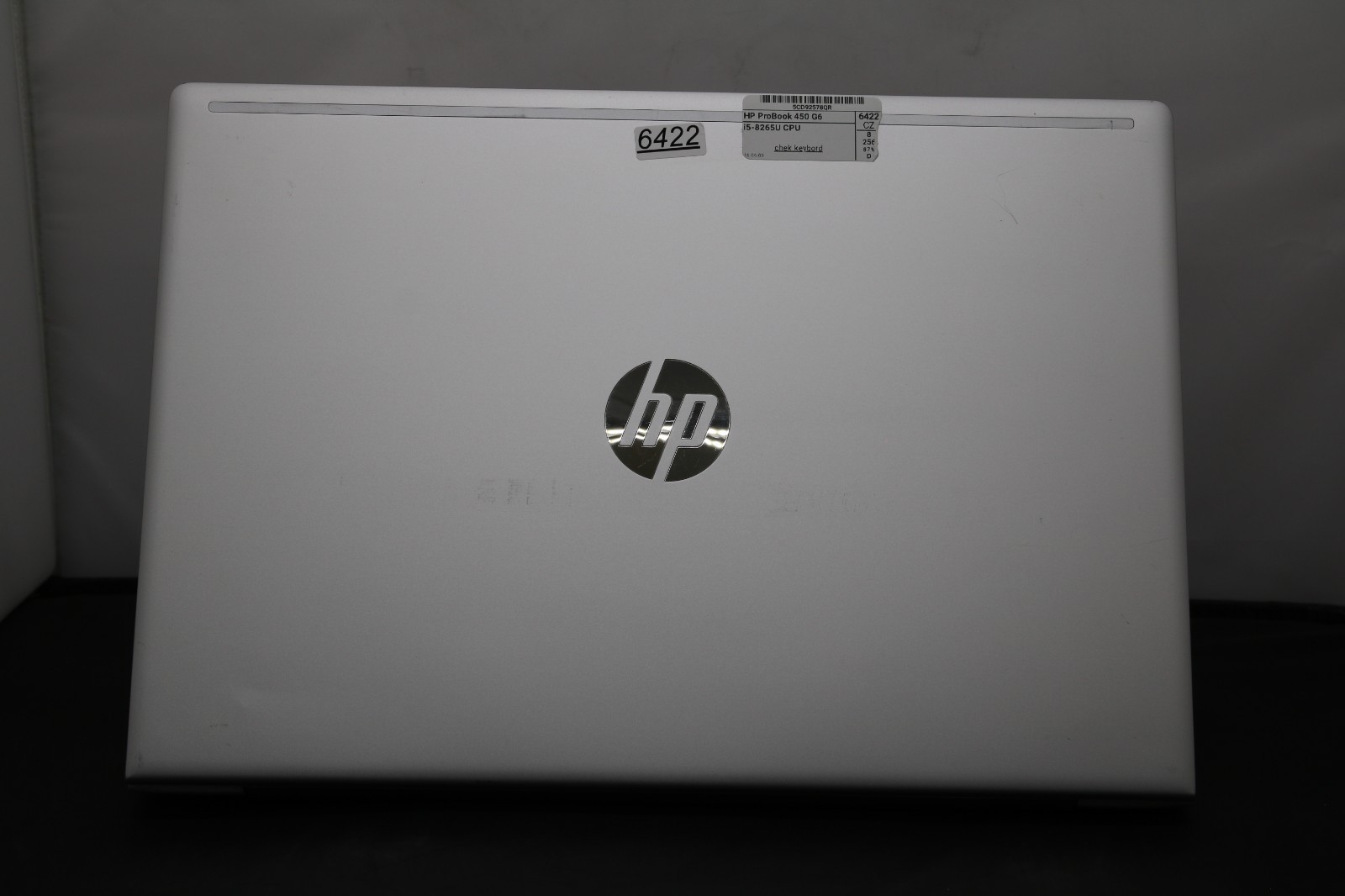 HP ProBook 450 G6 15.6″ – i5-8265U – 8GB, 256GB, Win 11 +USB-C Adapter *Bad Keys
