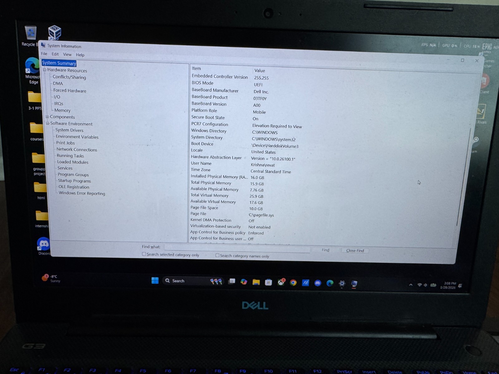 dell g3 gaming laptop – G3 3579 with 2Tb SSD and 4GB 1050Ti graphics – Intel i7