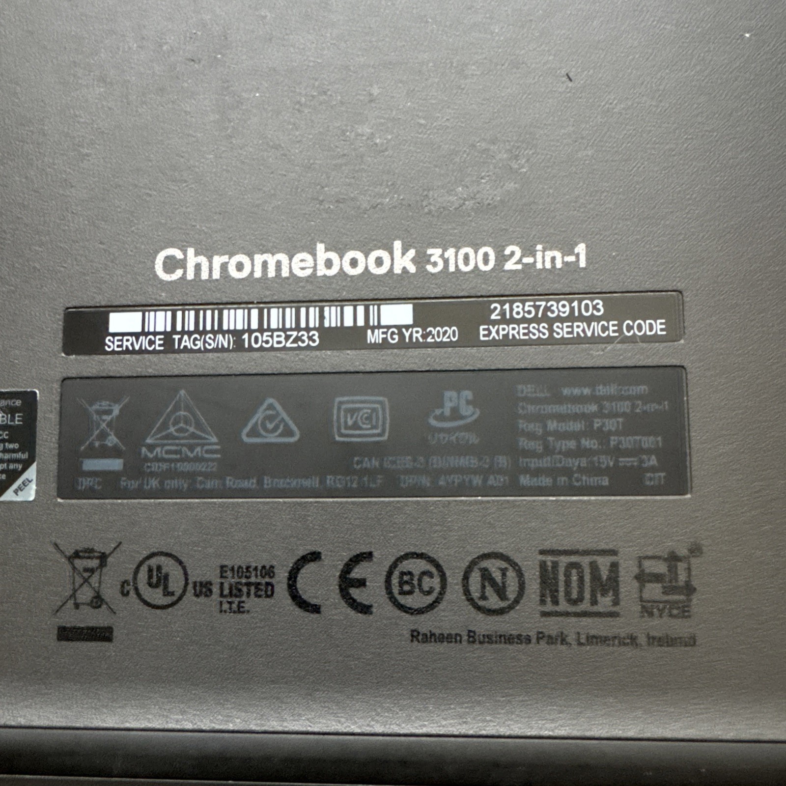 Dell 11 3100 Touch 2in1 Chromebook P30T