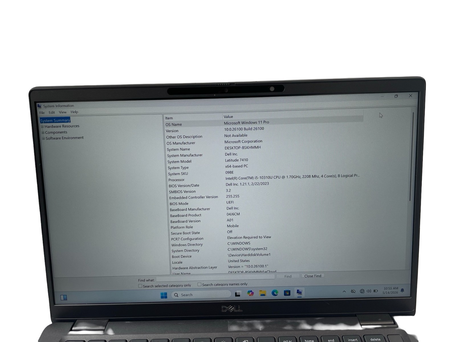 Dell Latitude 7410 i5 10310U 1.70GHz 16GB RAM 256GB NVMe Win.11Pro Touchscreen