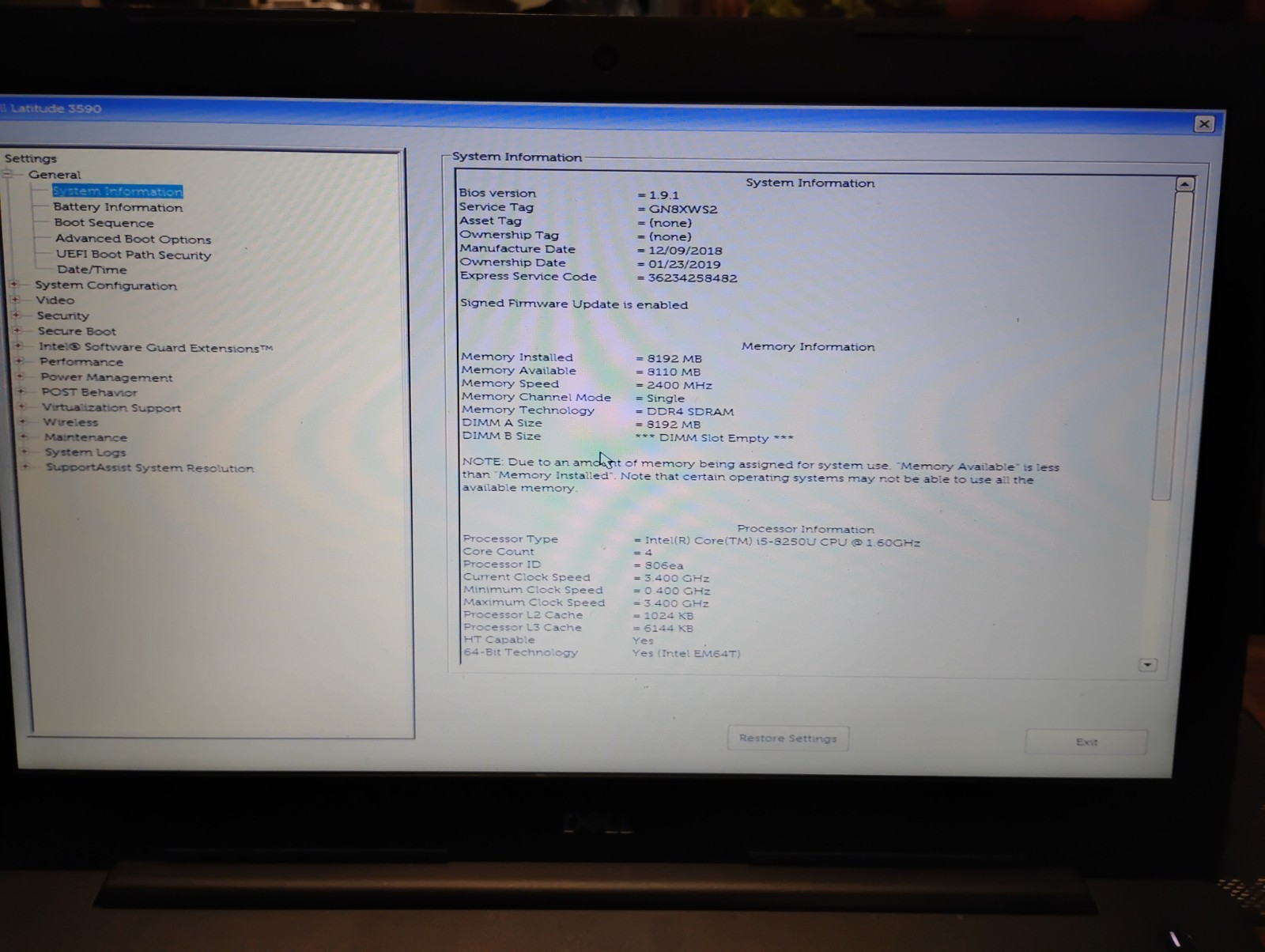 Lot Of 2 Dell Latitude 3590 i5-8250U NO RAM NO HDD