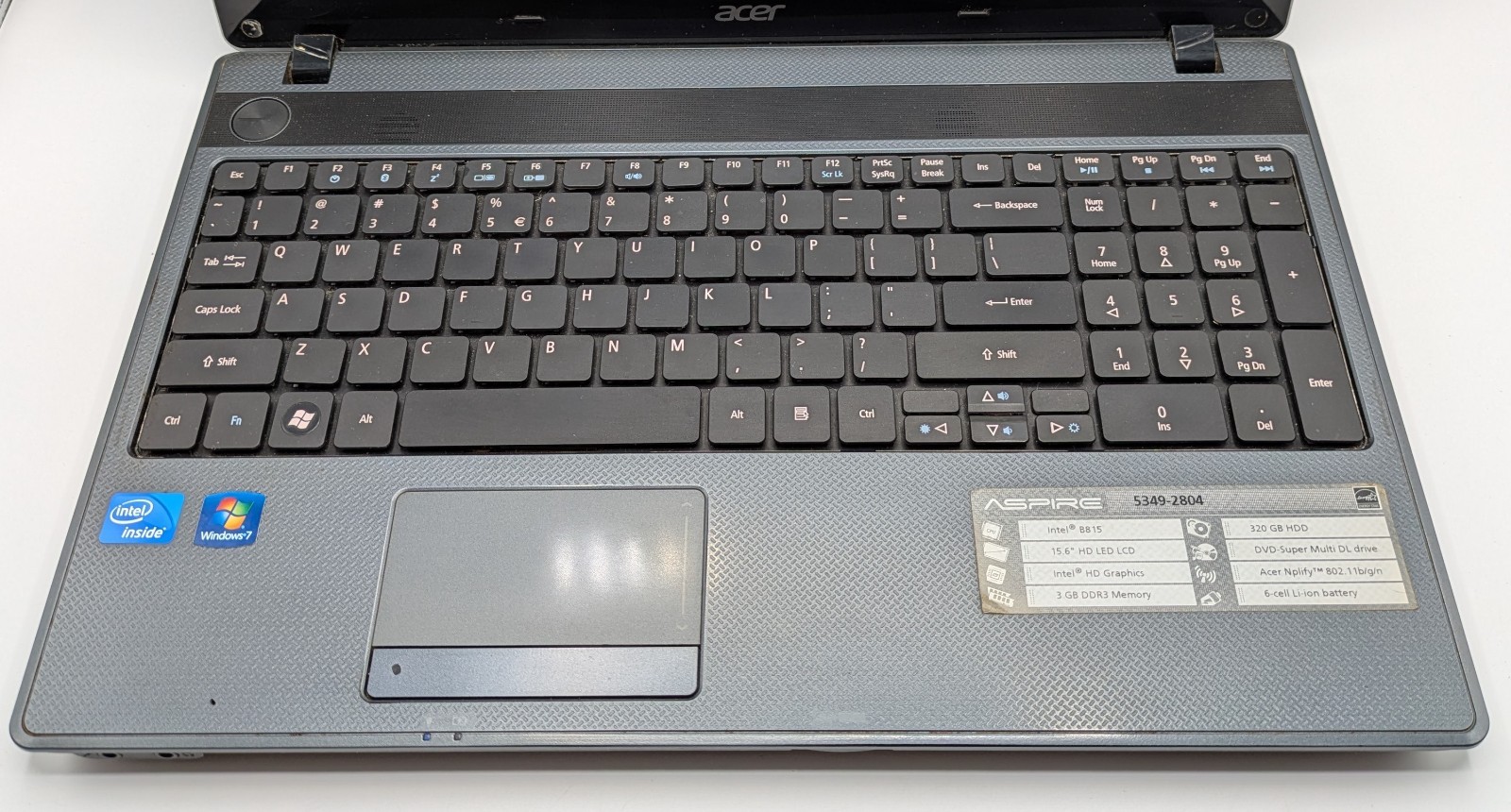 Acer Aspire Celeron 1.6 GHz 3 GB DDR3 320 GB HDD 15.6″ Laptop 5349-2804 WORKS