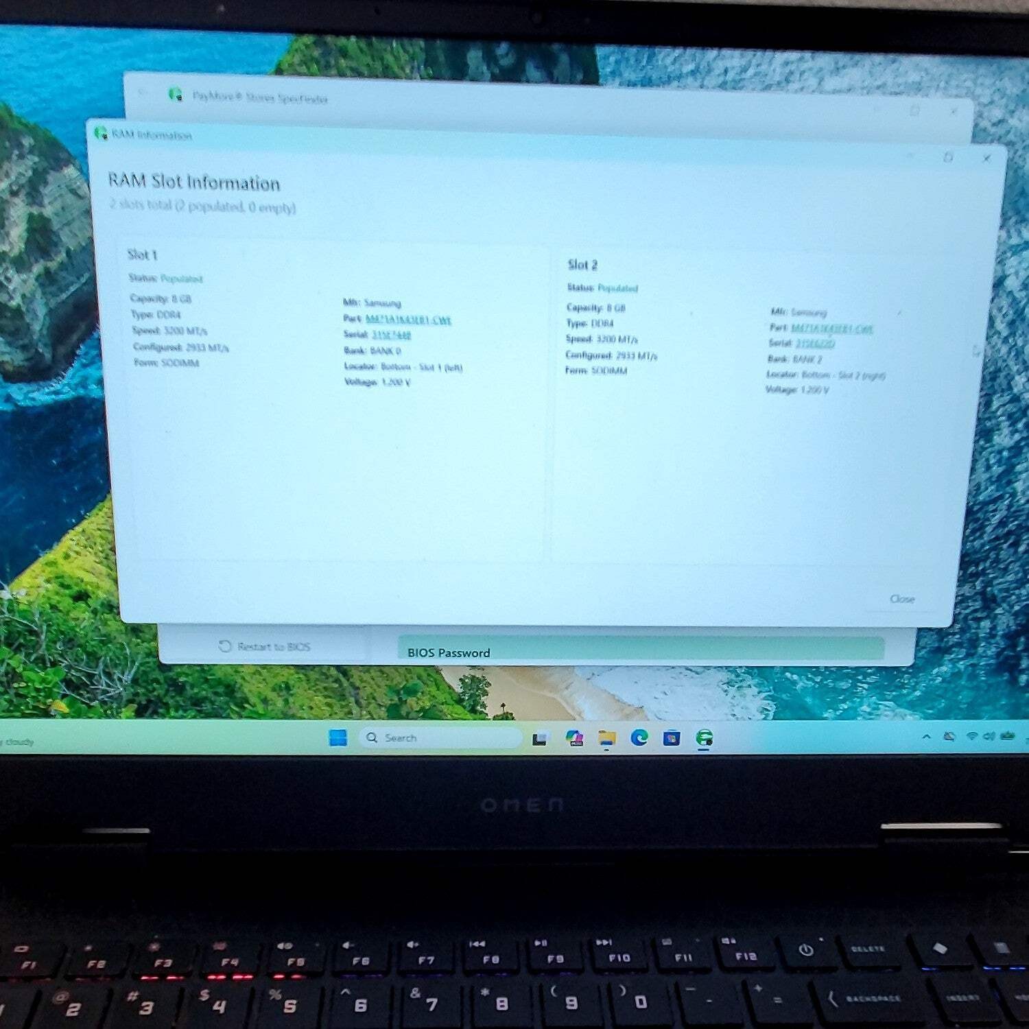 HP Omen 15-EK1013DX 15.6″ i7-10750H 2.6GHz 16GB RAM 512GB SSD GeForce RTX 3070