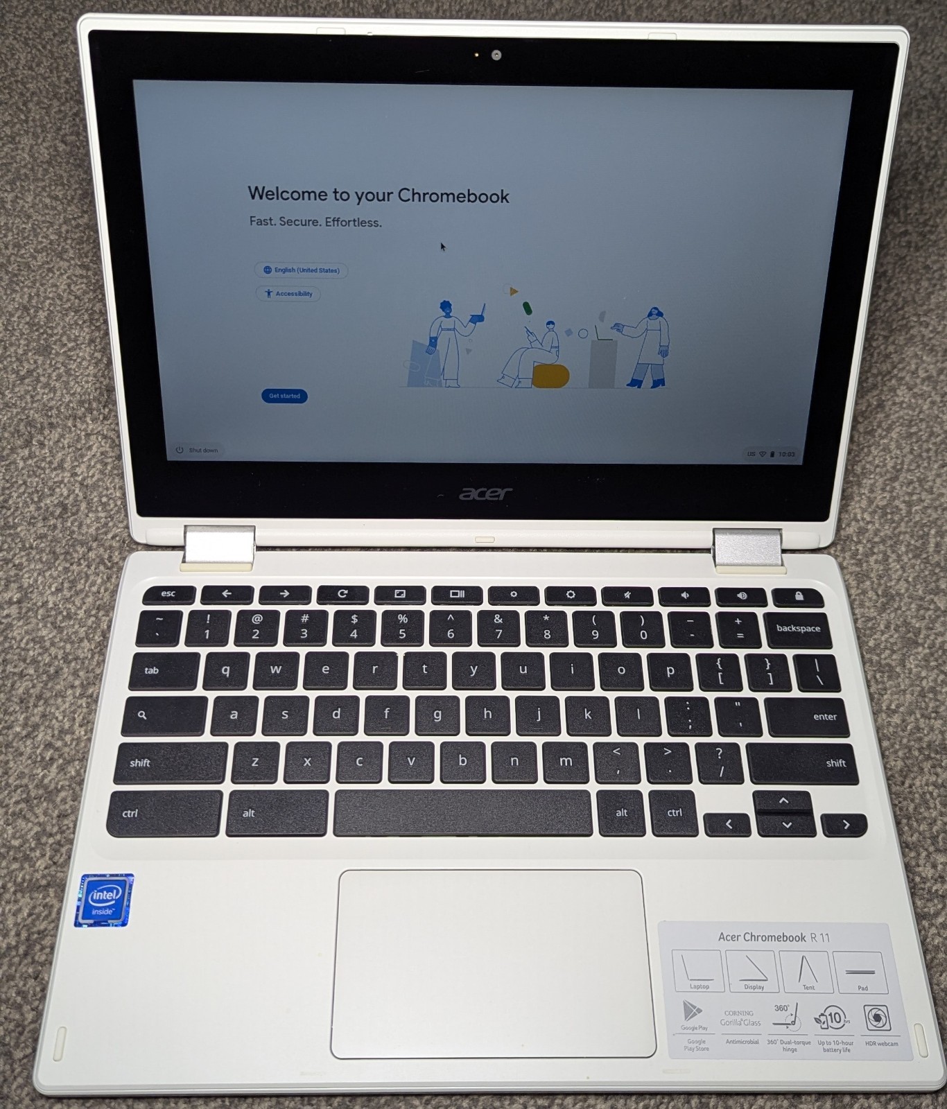 Acer Chromebook R11 N15Q8 Laptop Celeron N3150 32GB SSD 4GB RAM – Chrome OS