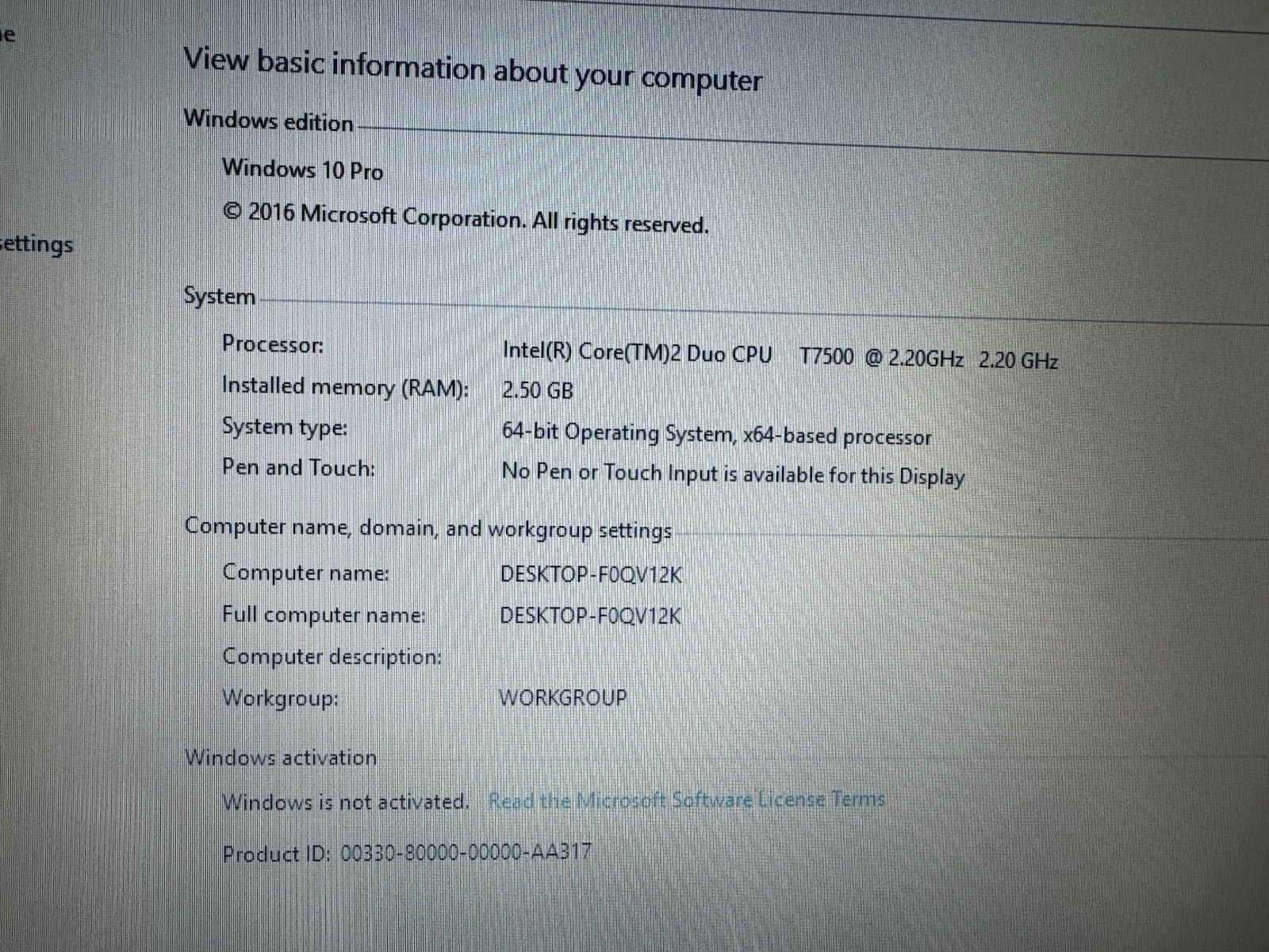 HP 6710b 15.4”, Win10pro, Intel C2D 2.20, 150 GB, 2.5 GB, DVD-RW, Wifi, #005