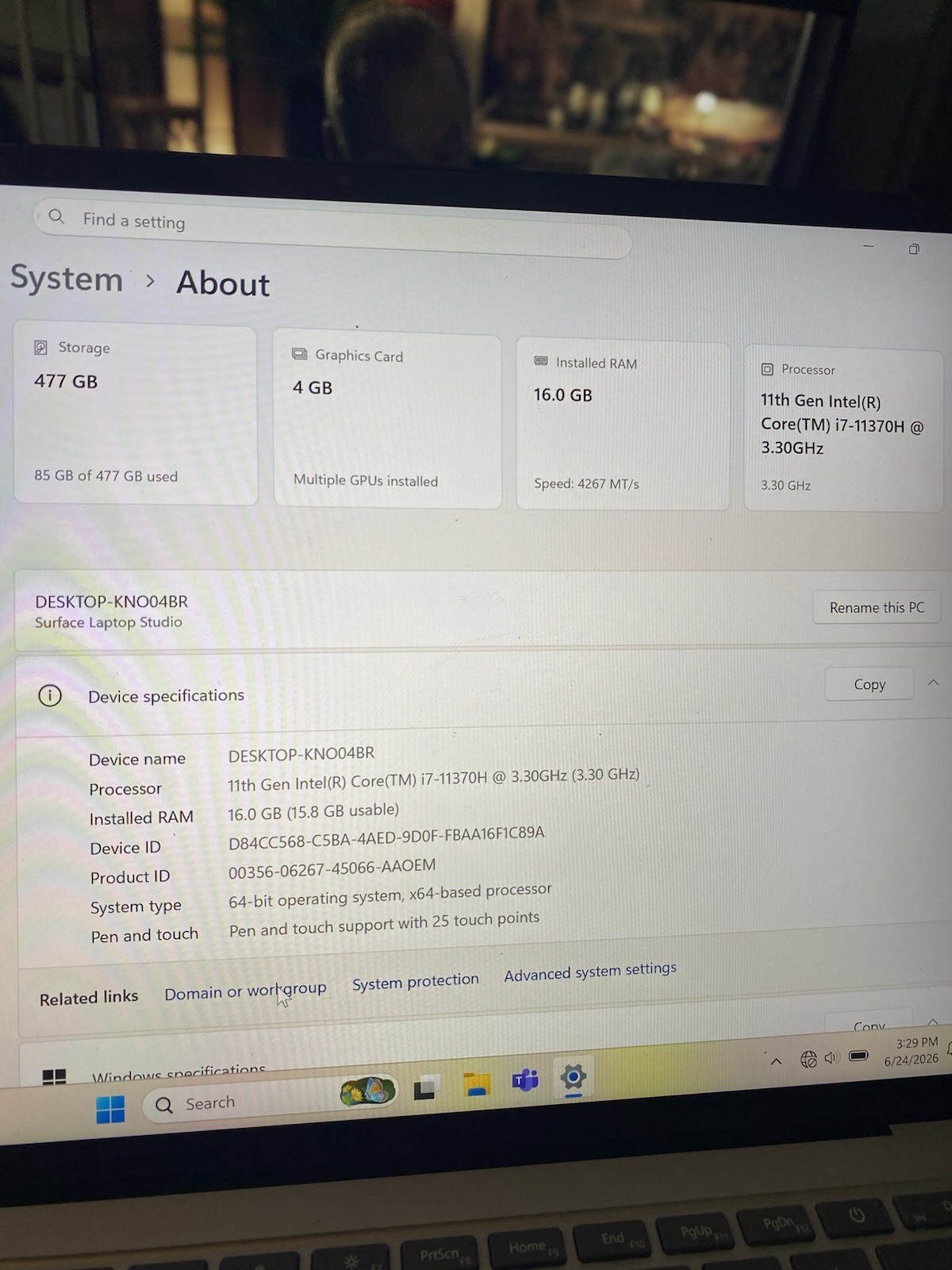 Microsoft Surface Laptop Studio 14.4” Touch Screen Intel Core i7 16GB Memory
