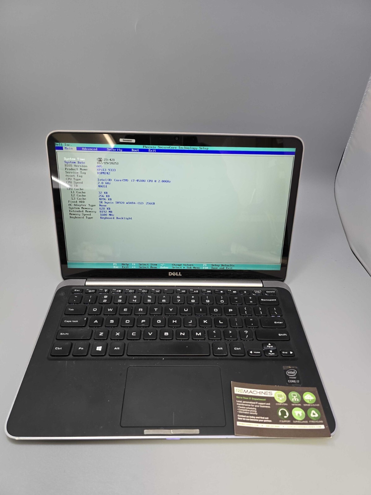 Dell XPS 13 9333 13.3″ Laptop Intel i7-4510U@ 2.0GHz 8GB RAM 256GB SSD, NO OS