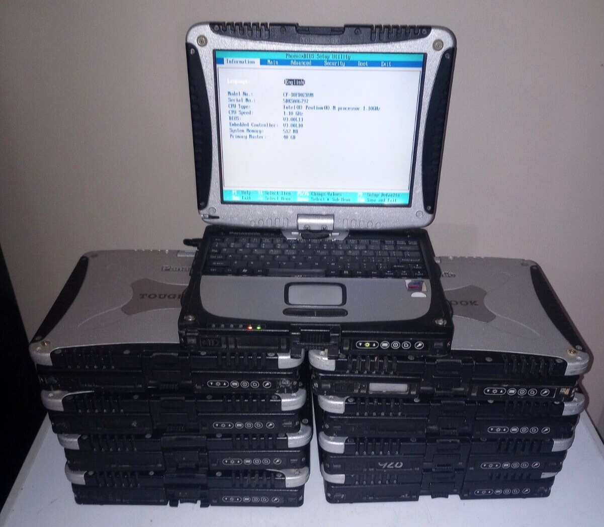 Panasonic Toughbook CF-18 Laptop Tablets 1.2GHz 512MB 40GB Boot to Bios