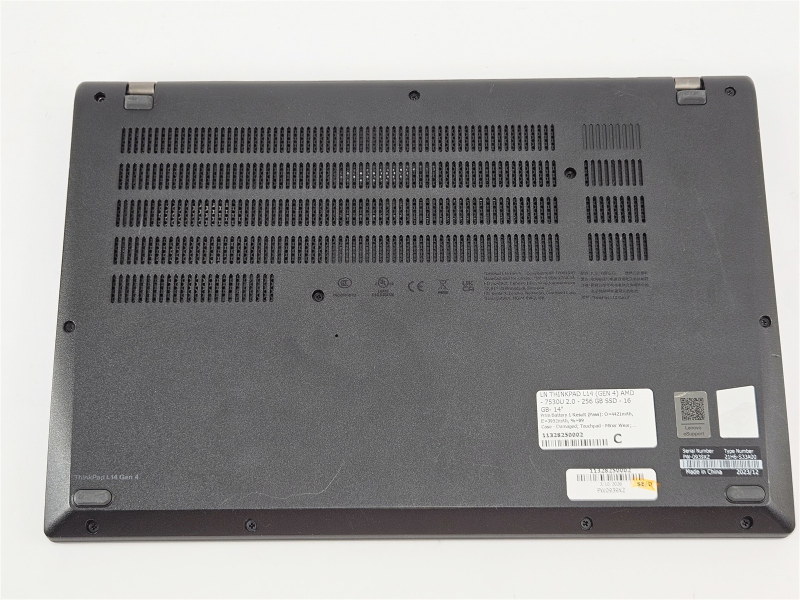 Lenovo 14″ ThinkPad L14 Gen 4 AMD Ryzen 5 Pro 7530U 16GB 256GB SSD No OS Laptop