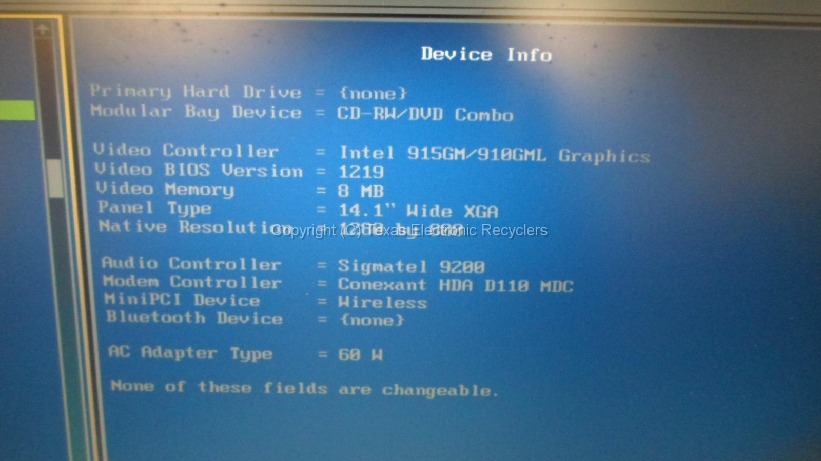 Dell Inspiron B120 14.1″ Celeron 1.40GHz CPU 512MB RAM – NO HDD, BATTERY OR AC