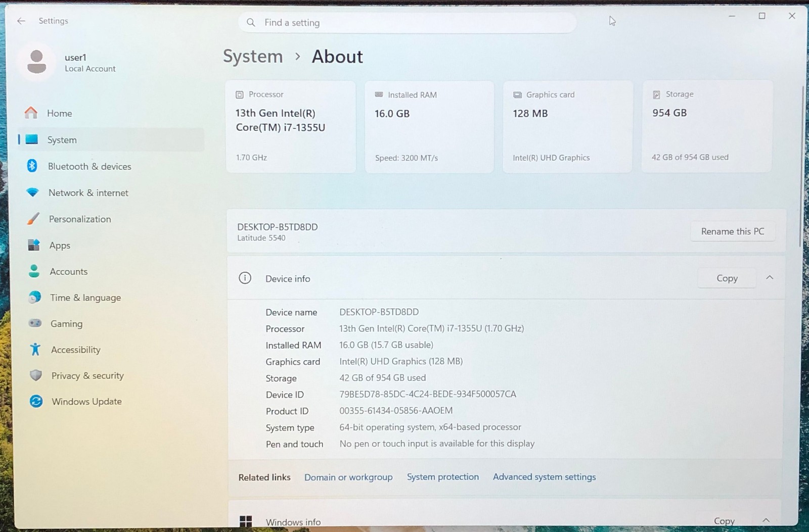 Dell Precision 5540 15.6” Touch, Intel® Core™ i7-1355U 1.7GHz 16GB 1TB Win11P