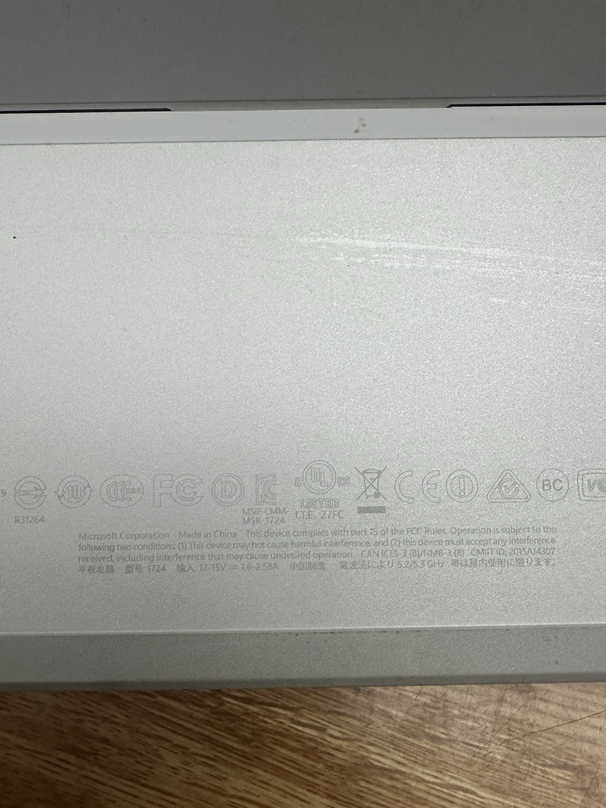 Microsoft Surface Pro 4 1724 Laptop 256GB SSD password locked & bad battery ASIS