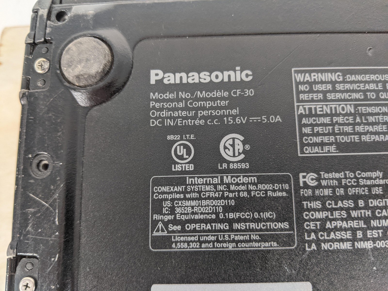 Panasonic Toughbook CF-30 13.3in Rugged Laptop Intel Dual Core Parts Repair