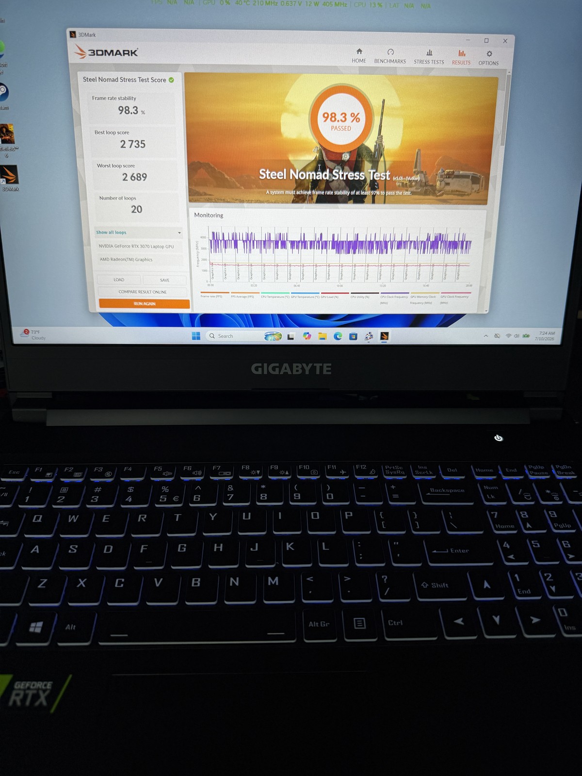 GIGABYTE A5 X1 Gaming Laptop Ryzen 9 5900HX 32GB 512GB+1TB RTX 3070 FHD 240Hz