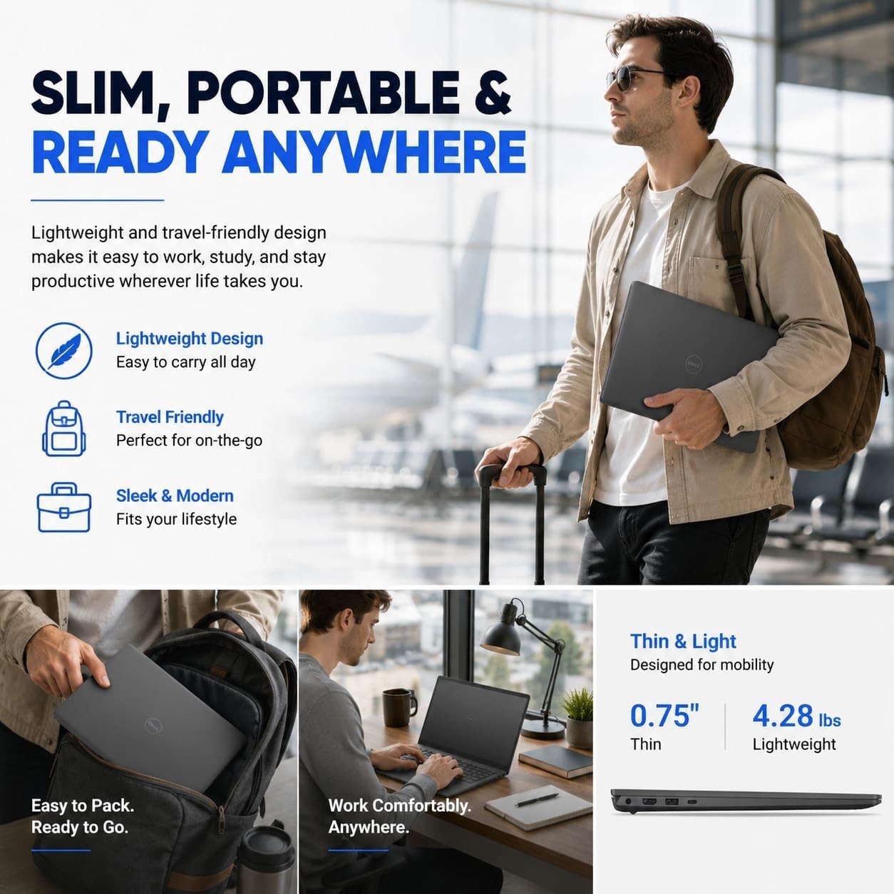 Dell 2026 DC15250 15.6″ FHD Touchscreen Laptop, 16 GB DDR5 512 GB SSD, Intel i7