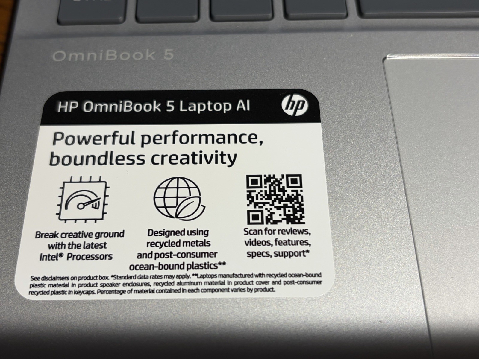 HP OmniBook 5 Laptop AI Intel Core Ultra 7 255U – 16GB DDR5 – 1TB SSD – Warranty