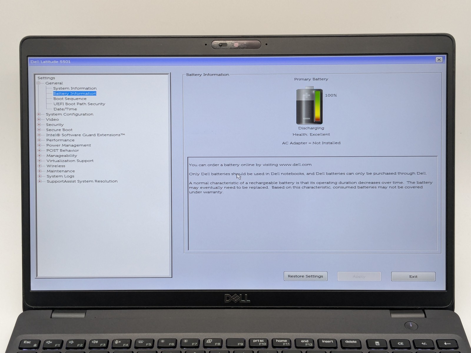 Dell Latitude 5501 15″ FHD I5-9400H 256GB SSD 8GB W11P Webcam Backlit *READ*