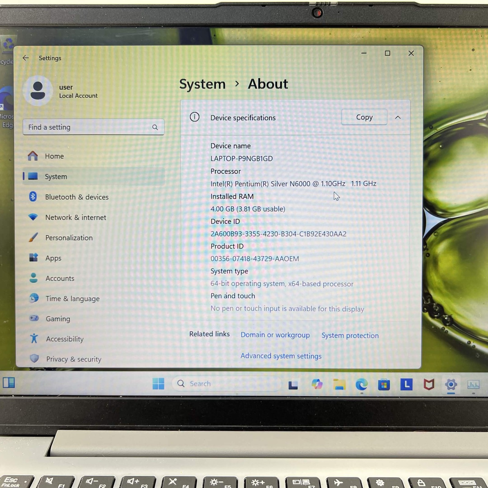 Lenovo IdeaPad 1 PF9XB3C12090 15.6″ Pentium Silver N6000 1.1GHz 4GB RAM 32GB SSD