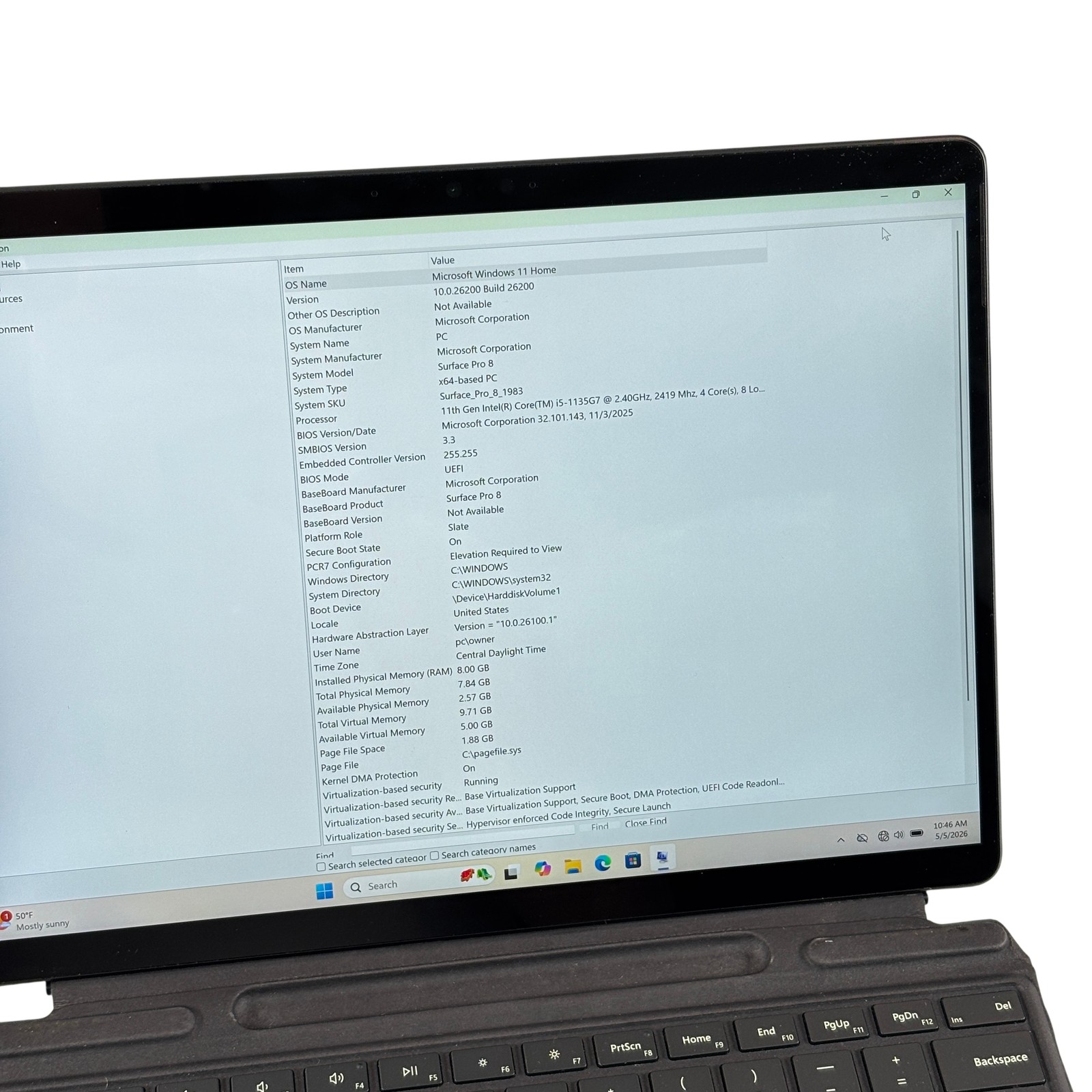 Microsoft Surface Pro 8 1983 Win 11 Core i5-1135G7 2.4GHz 8GB RAM 256GB SSD 13″