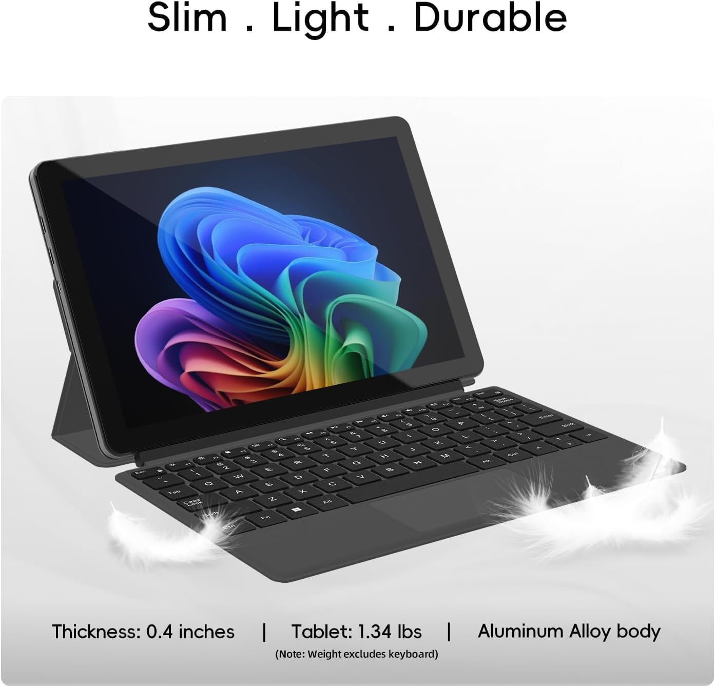 2-In-1 Laptop/Tablet (2026), Windows 11 PC with Magnetic Keyboard, 1-Year Office