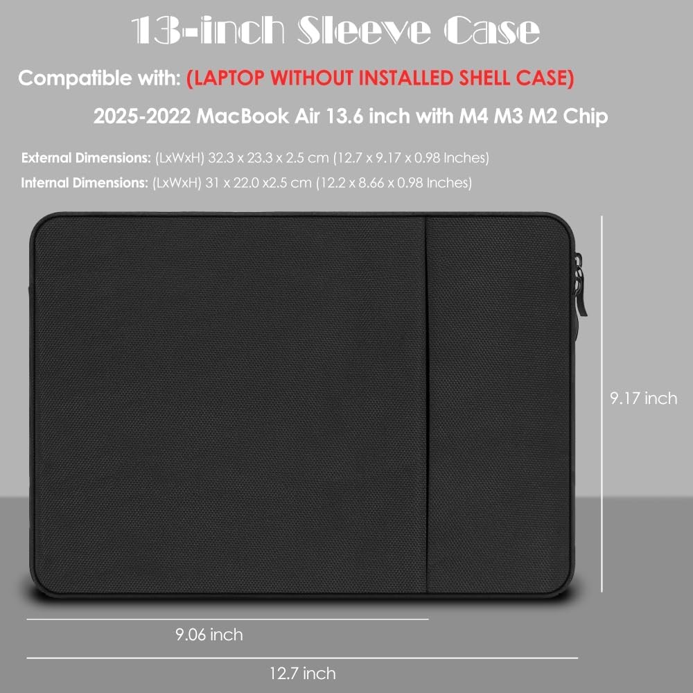 13-Inch Laptop Sleeve Case for 2026-2022 MacBook Air 13.6 inch with M5 M4 M3 M2