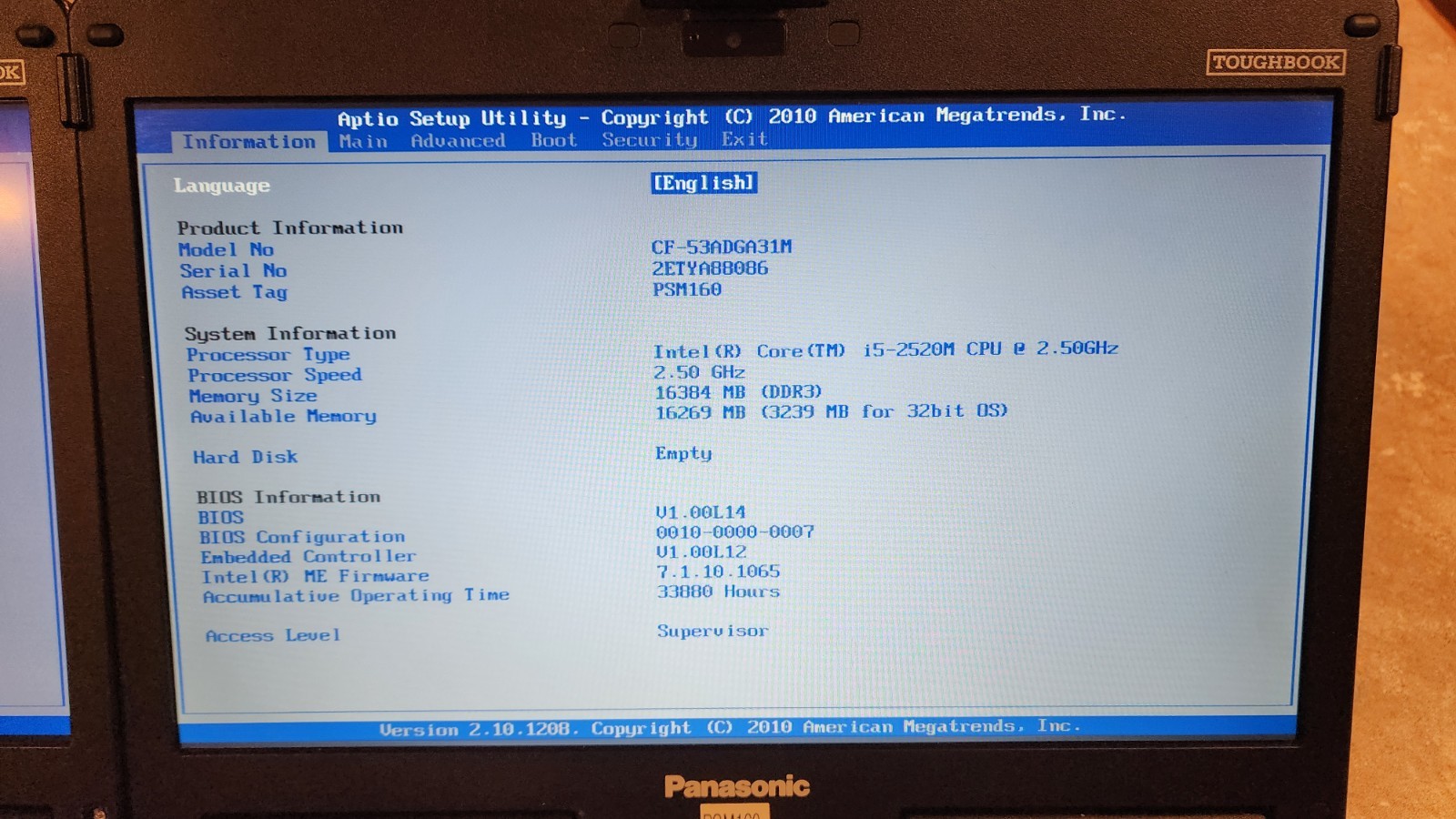 2x Lot Panasonic Toughbook CF-53 Rugged 14″ i5-2520M 16GB RAM Has HDD Caddy