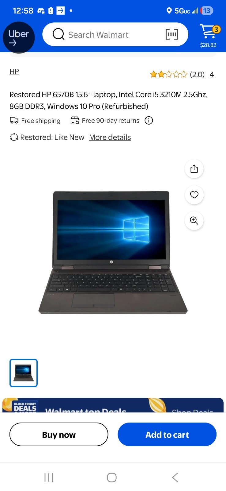 HP ProBook 6460b Intel Core I5-2520M 2.50 GHz Processor, Windows 10 Pro