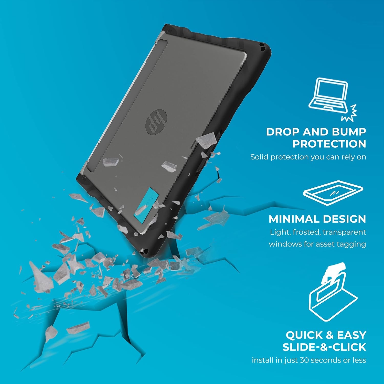 HP ProBook x360 11 G5/G6/G7 EE (2-in-1) – Drop Tested Protection Case – Black