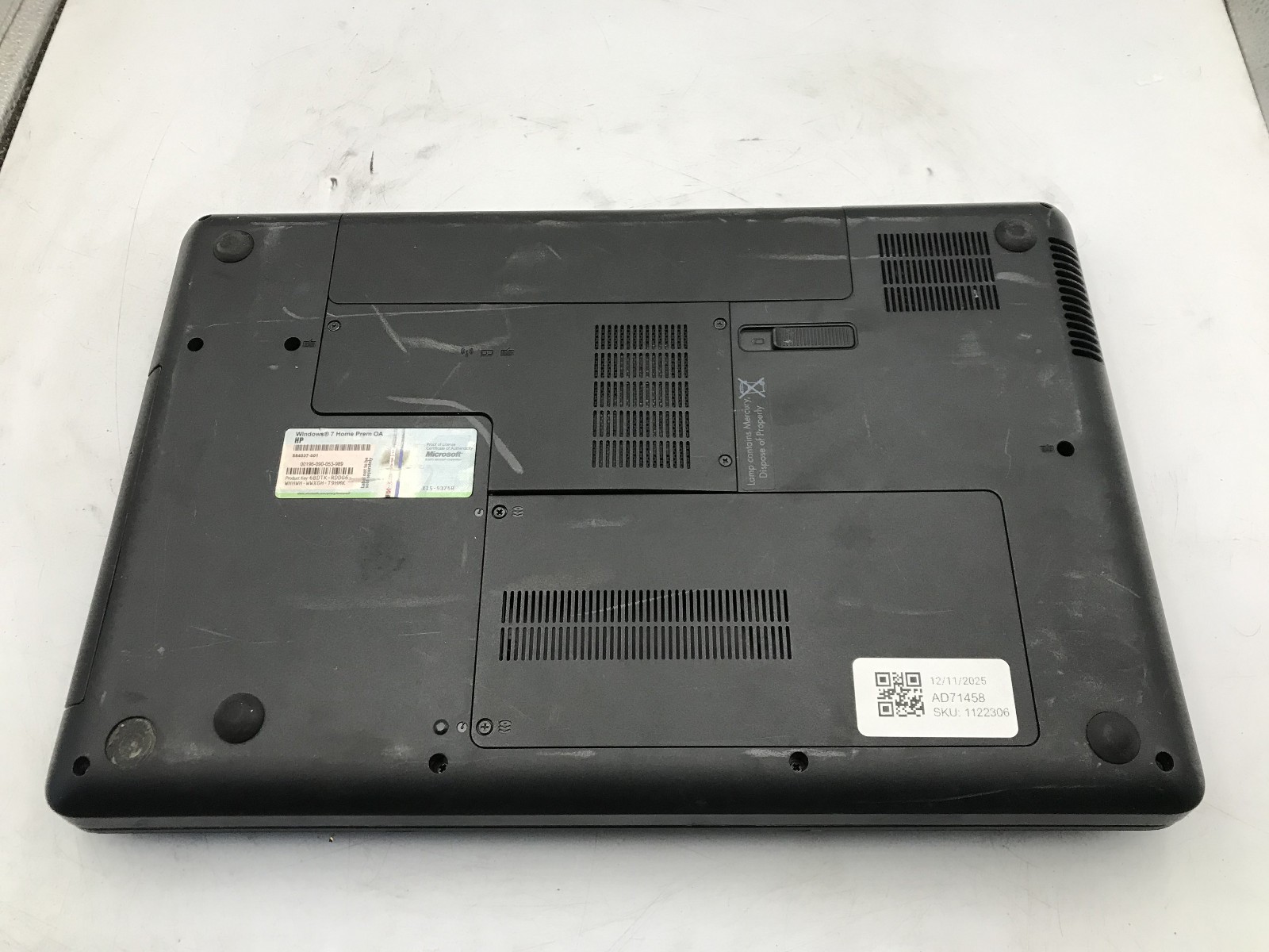 HP G56 129WM NOTEBOOK -BOOTS TO BIOS- INTEL CELERON 900 – 3GB RAM -READ DESC- BB