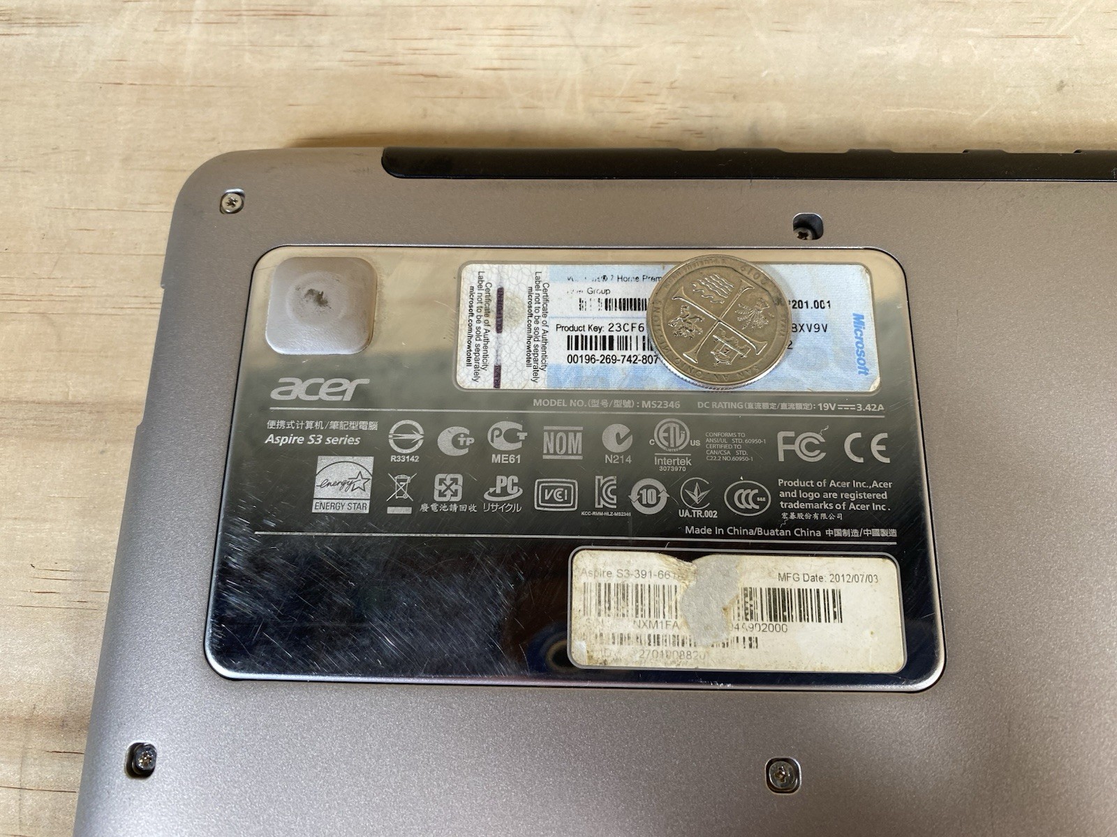Acer Aspire s3 series Intel core I3@4gen FOR PARTS ONLY