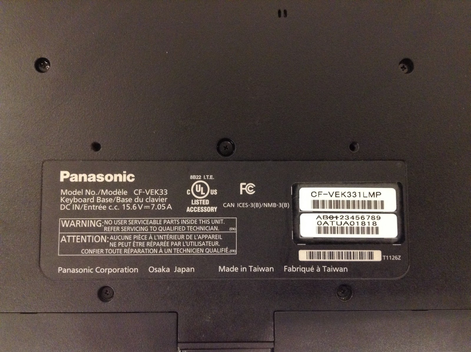 Panasonic Toughbook CF-33 MK1 Touch i7-7600U w/5K Hours, 16GB, 256GB, 2x Batt