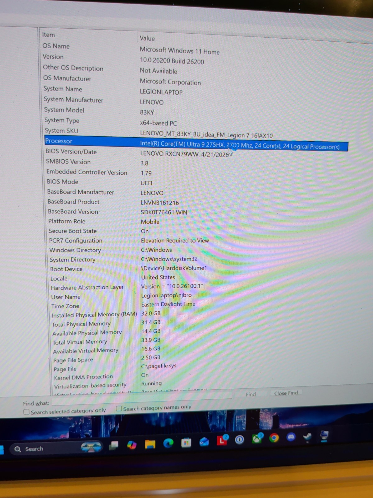 Lenovo Legion 7 16IAX10 16″ WQXGA Ultra 9 275HX 32GB UPGRADED 2TB RTX 5070 W11H
