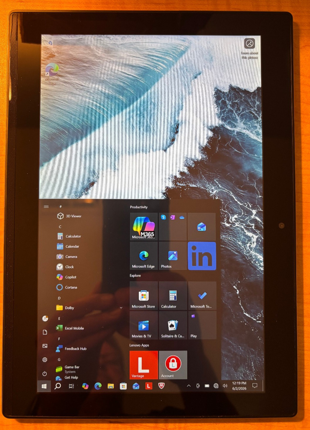 LENOVO MIIX 320-10ICR TABLET Intel Atom 1.44GHz 4GB RAM 116GB storage