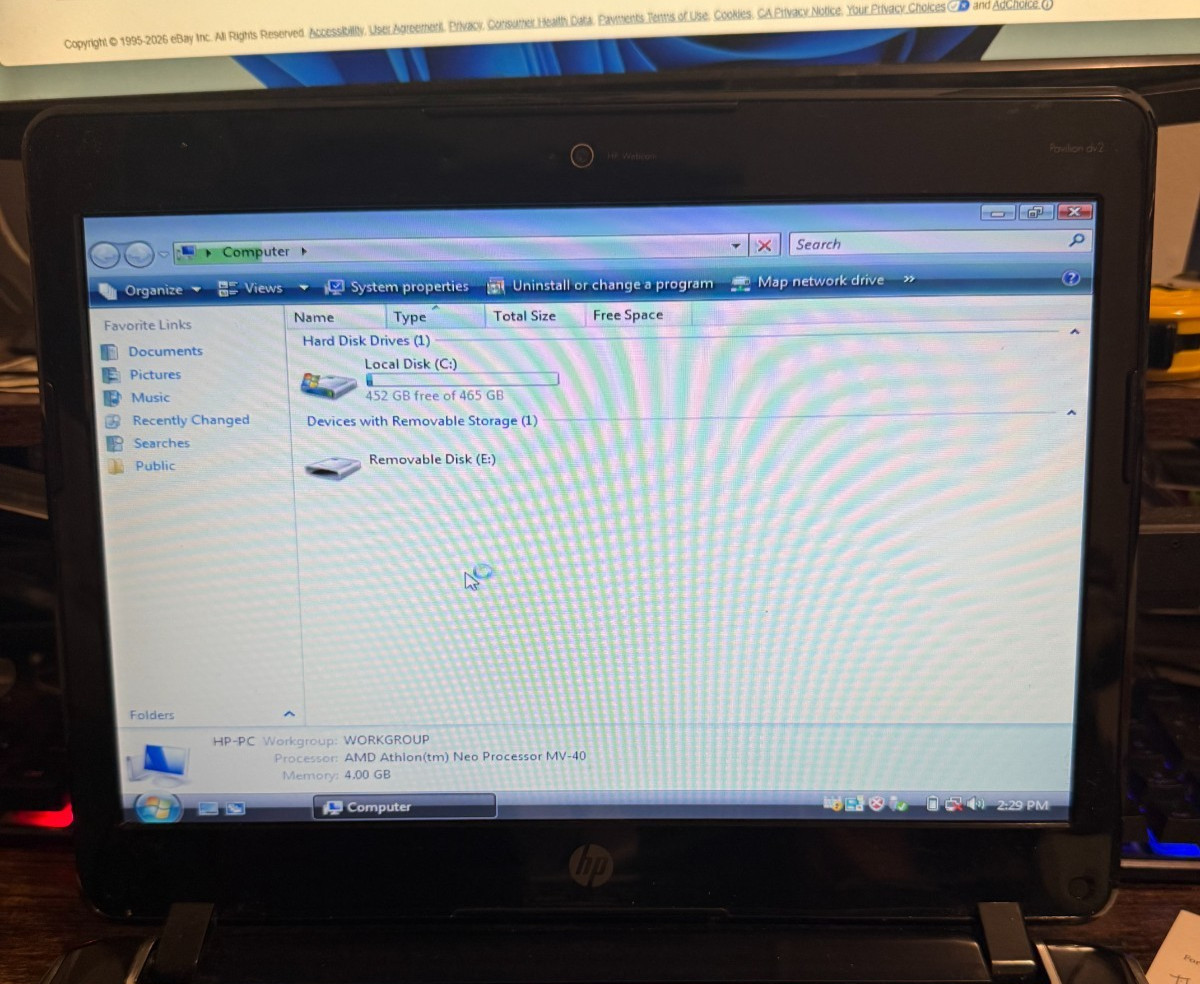Nice! HP PAVILION dv2-1039wm 500GB HDD 12.1″ 4GB Ram, read free ship