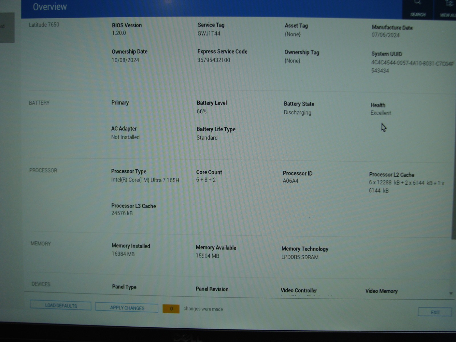 Dell Latitude 7650 16″ FHD+ Ultra 7 165H 3.8GHz 16GB 512GB SSD WRNTY-09/27 +PA
