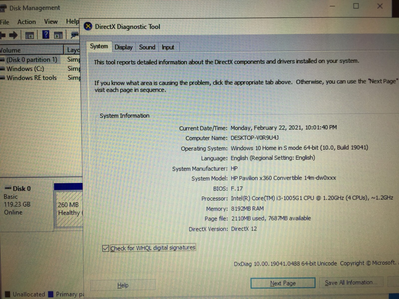 *Bad Battery*HP Pavilion x360 14m-dw0013dx 14 Touch Laptop/i3-1005G1/8G/128G SSD