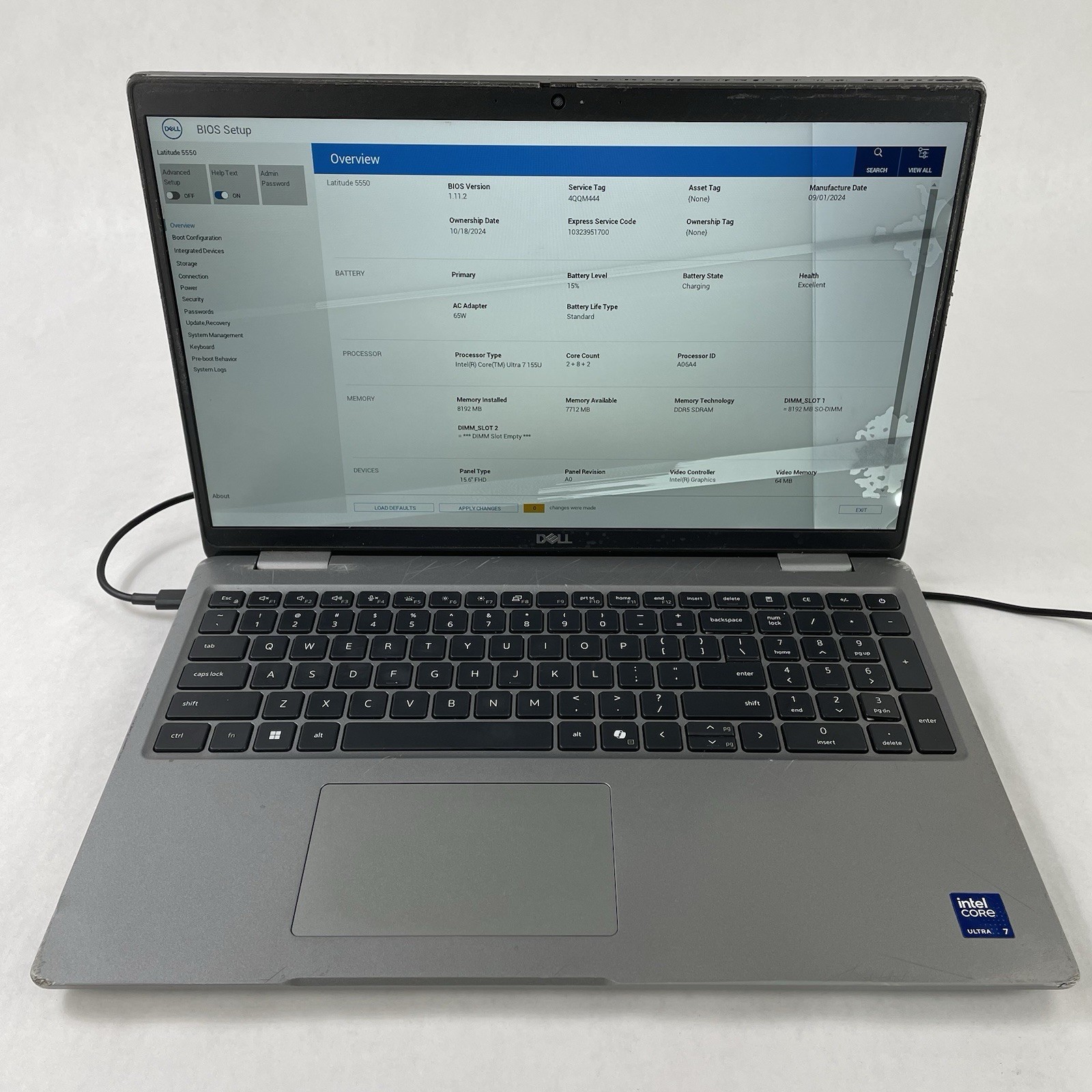 Dell Latitude 5550 15.6″ Ultra 7 155U 2.10 GHz No SSD/OS/AC/RAM – READ