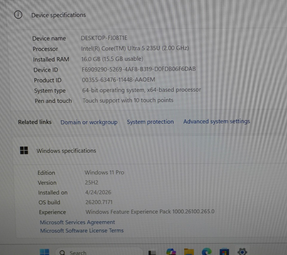 Dell Pro 14 Plus PB14250 14″ 512GB 2GHz 16GB RAM Intel Core Ultra 5 – Touch